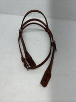 New Leather Trainer Dark Oil Browband Headstall Silver Buckles S-60