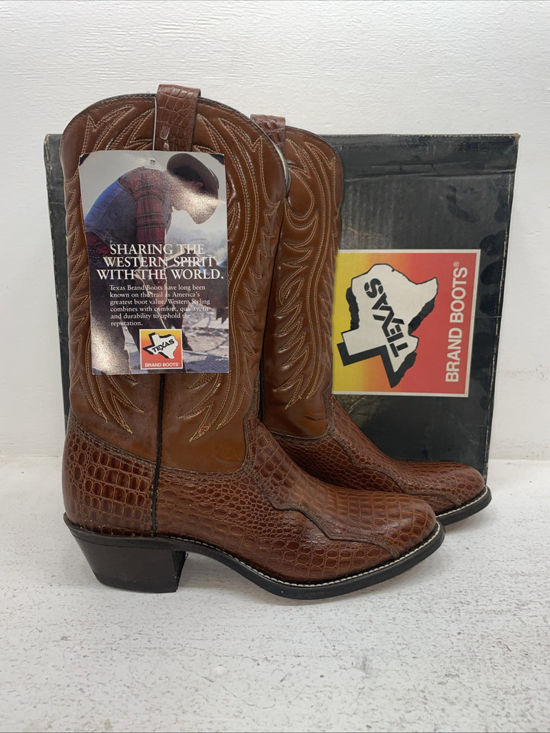 New Men’s Brown Texas Brand Cowboy Boots. 5084 9 D. 4-72