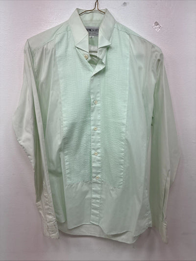 New Wayne Scott Green Long Sleeve Button Up English Shirt Small LL-69