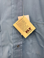 New Men’s ELY Cattleman Blue Short Sleeve Pearl Snap 16 Large AA-107