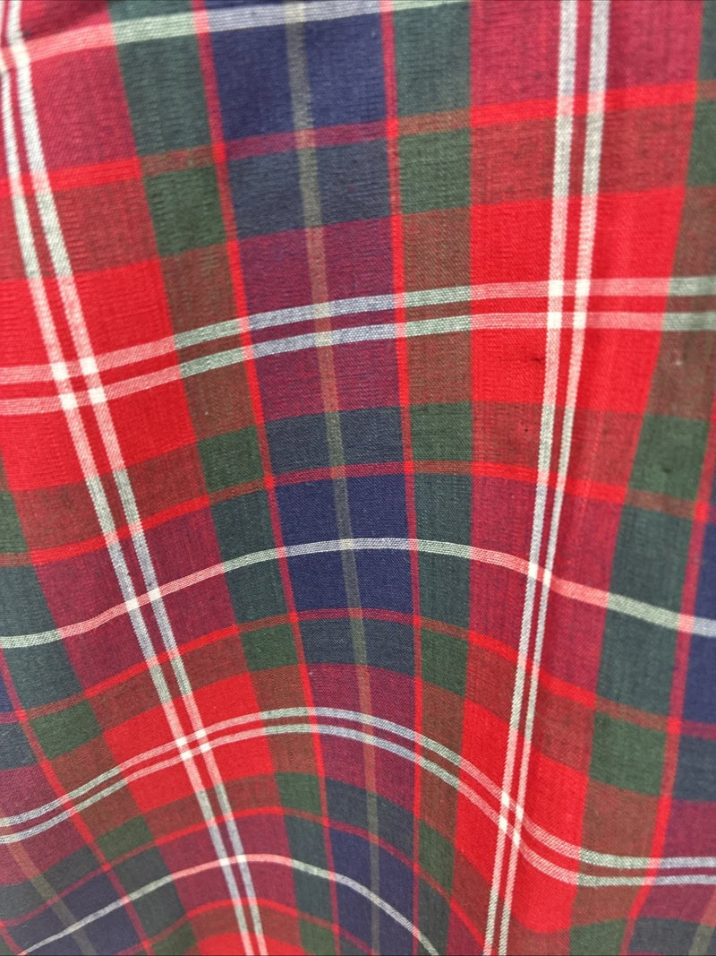 New Men’s ELY Plains Red Plaid Long Sleeve Pearl Snap 15.5 Medium T-80 
