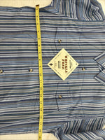 New Kids ELY Classic Blue Stripe Long Sleeve Button Up Large CC-85