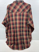 New Men’s ELY Cattleman Red Yellow Flannel Long Sleeve Pearl Snap 4XL E-97