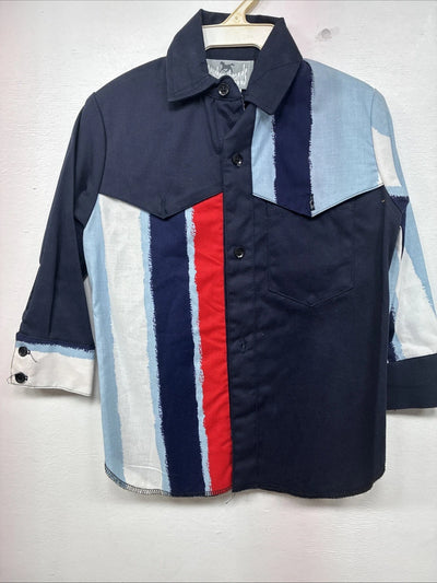 New Kids Cowboy Threads Multicolor Long Sleeve Button Up Size 3 LL-18