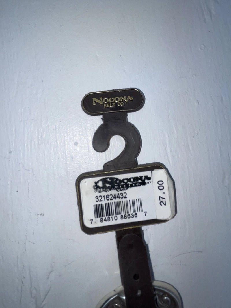 New Brown Genuine Leather Nocona Silver Pendent 32” Belt #3216244 Z-143