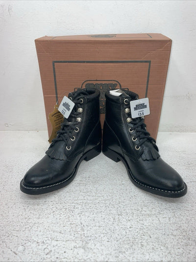 New Kids Cherry Black Texas Brand Cowboy Boots. C 202 1.5 1 1/2 D. 23-124