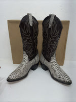 New Men’s White Snake Skin Texas Brand Cowboy Boots. 24 7523 8 D. 1-126