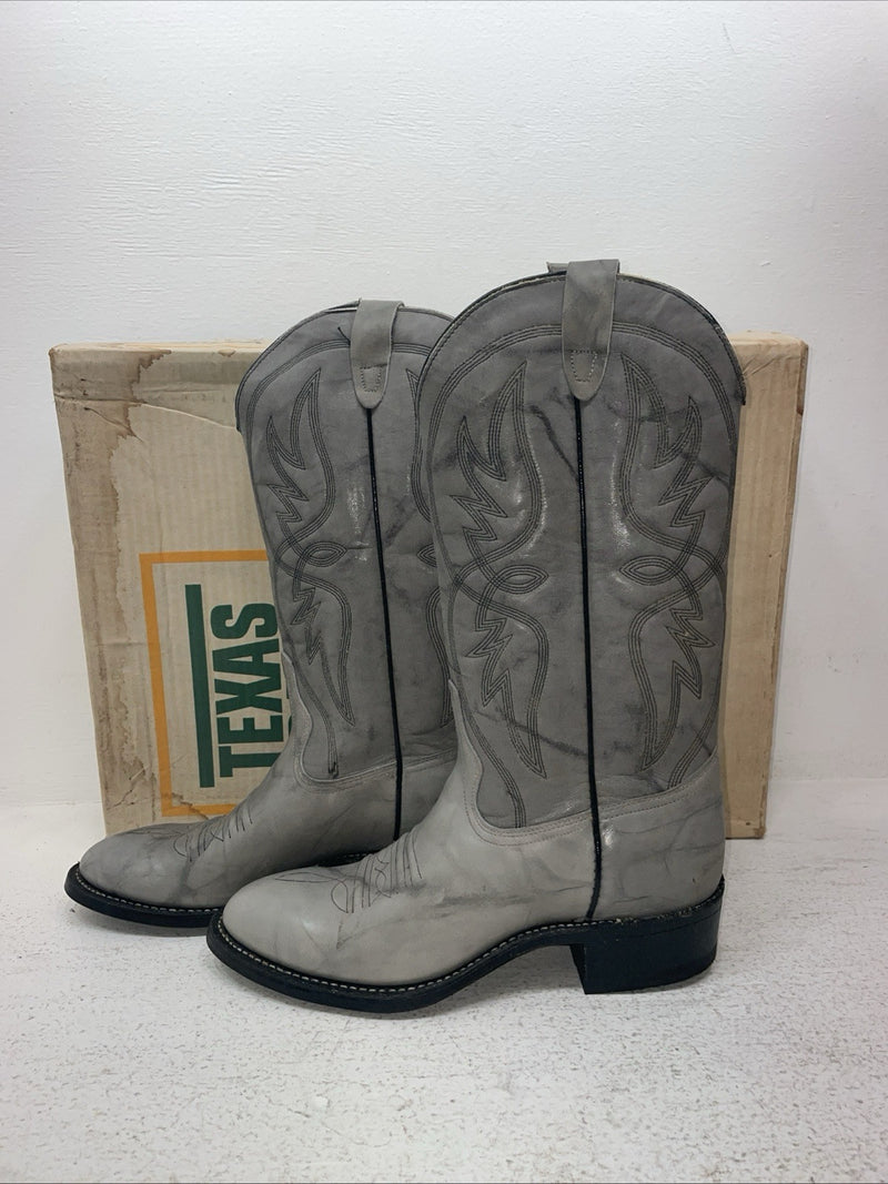 New Men’s Gray Texas Brand Cowboy Boots. 6802 6.5 6 1/3 D. 1-29