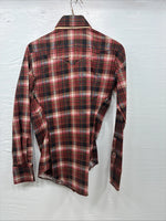 New Men’s Panhandle Slim Red Plaid Long Sleeve Pearl Snap XS J-67