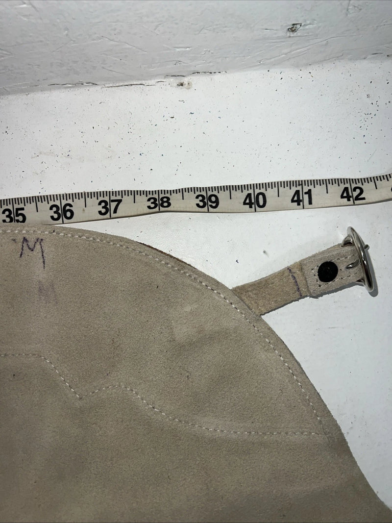 New Tan Equi-Grip Show Chaps With Fringe Adjustable Waist 42” L-32