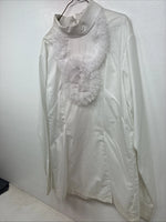 New Women’s Fenton White Design Long Sleeve Zip Up Shirt Size 16 TT-134