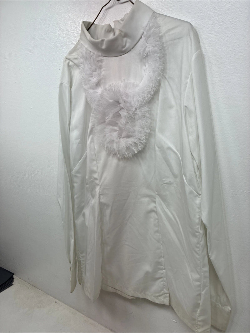 New Women’s Fenton White Design Long Sleeve Zip Up Shirt Size 16 TT-134