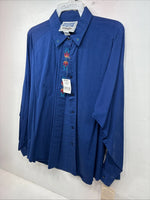 New Women’s Wrangler Blue Designed Long Sleeve Pearl Snap XL II-20