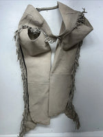 NOS Tan Show Chaps With Fringe Adjustable Waist 42” I-80