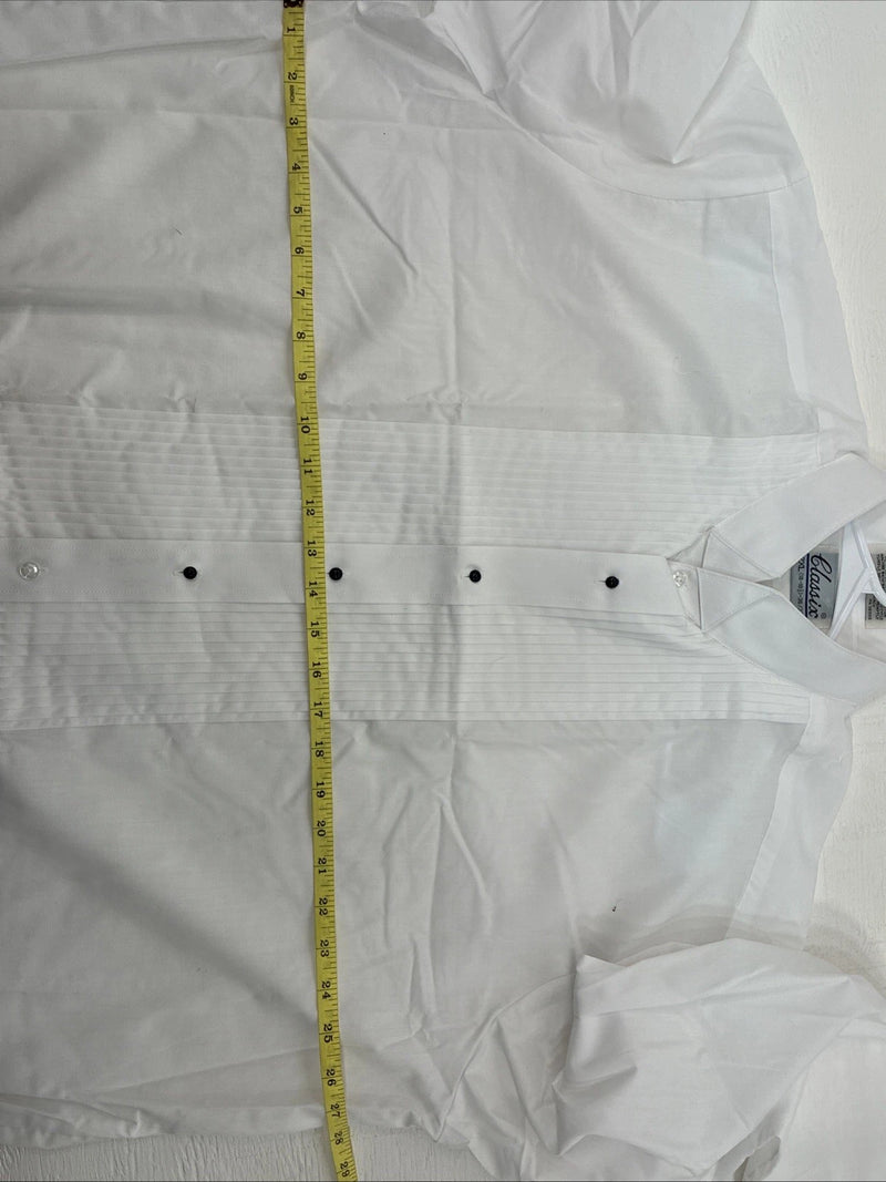 New Classix White Long Sleeve Button Up English Shirt 18-18.5 2XL X-90