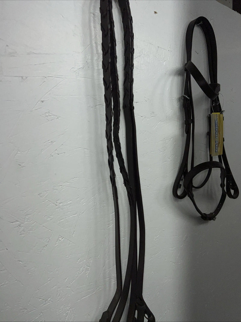 New Silver Fox Brown Cob Snaffle Bridle #20-1135-7-0 BB-16