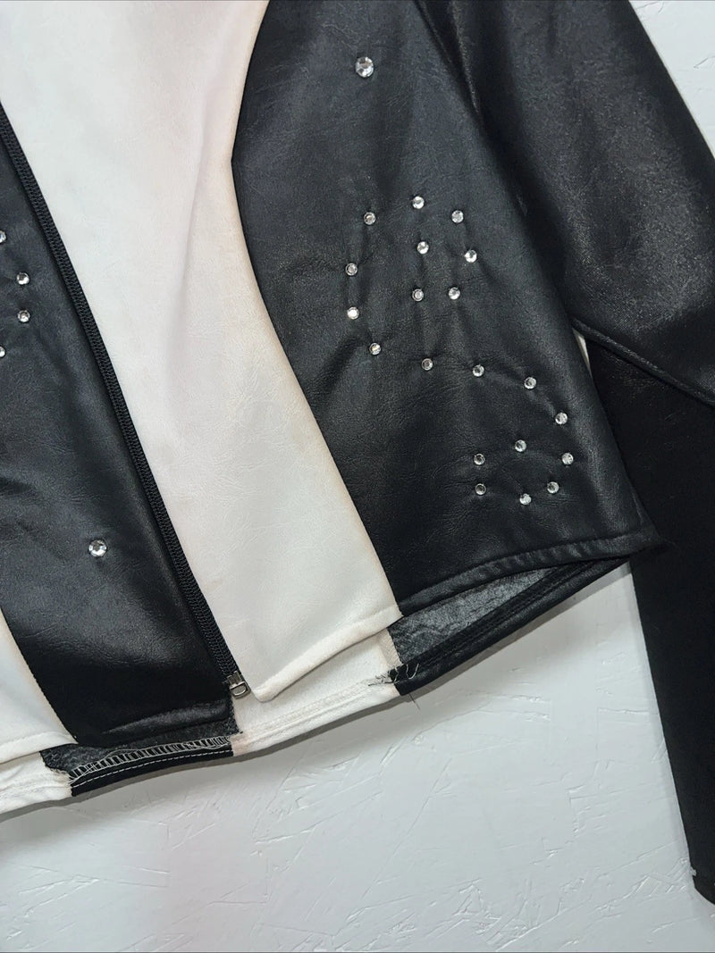 New Women’s 1849 Authentic Ranchwear Black White Short Show Jacket XS WW-12