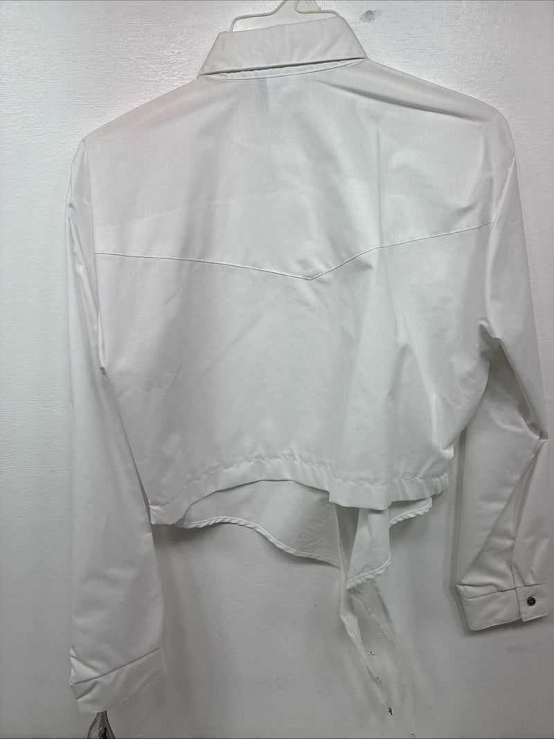 New Women’s Cowboy Threads White Long Sleeve Button Up Size XL YY-15