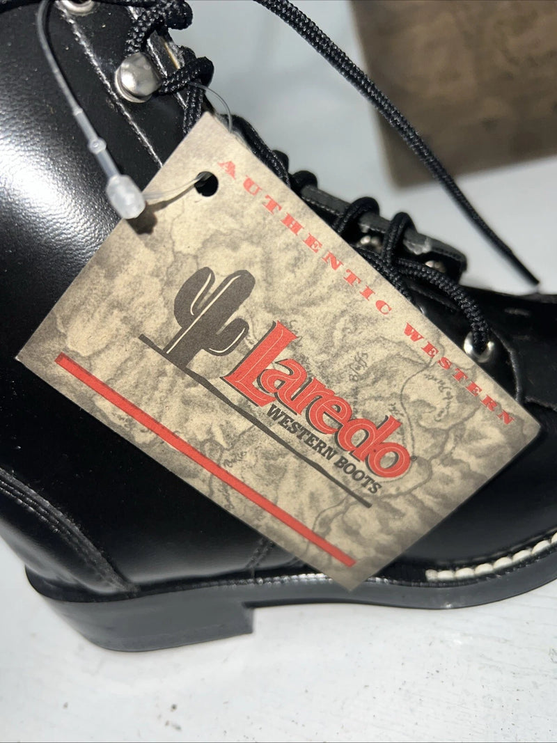 New Children’s Black Lace Up Laredo Cowboy Boots. 10 M. 24-34
