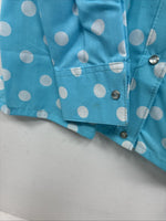 New Women’s Rockmount Blue Polkadot Long Sleeve Pearl Snap Size 32 KK-97