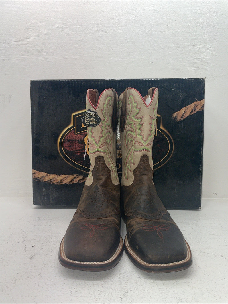 New Men’s Brown Dan Post Cowboy Boots. 2847 9.5 9 1/2 E W. 6-106