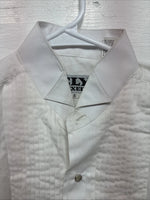 New ELY Cattleman White Long Sleeve Pearl Snap English Shirt Small X-97