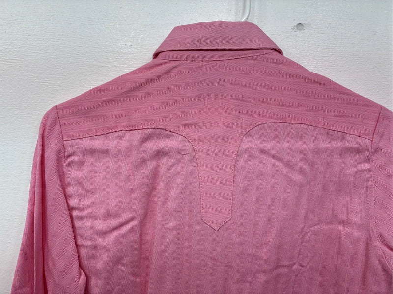 New Women’s Rockmount Pink Long Sleeve Pearl Snap Size 34 LL-90
