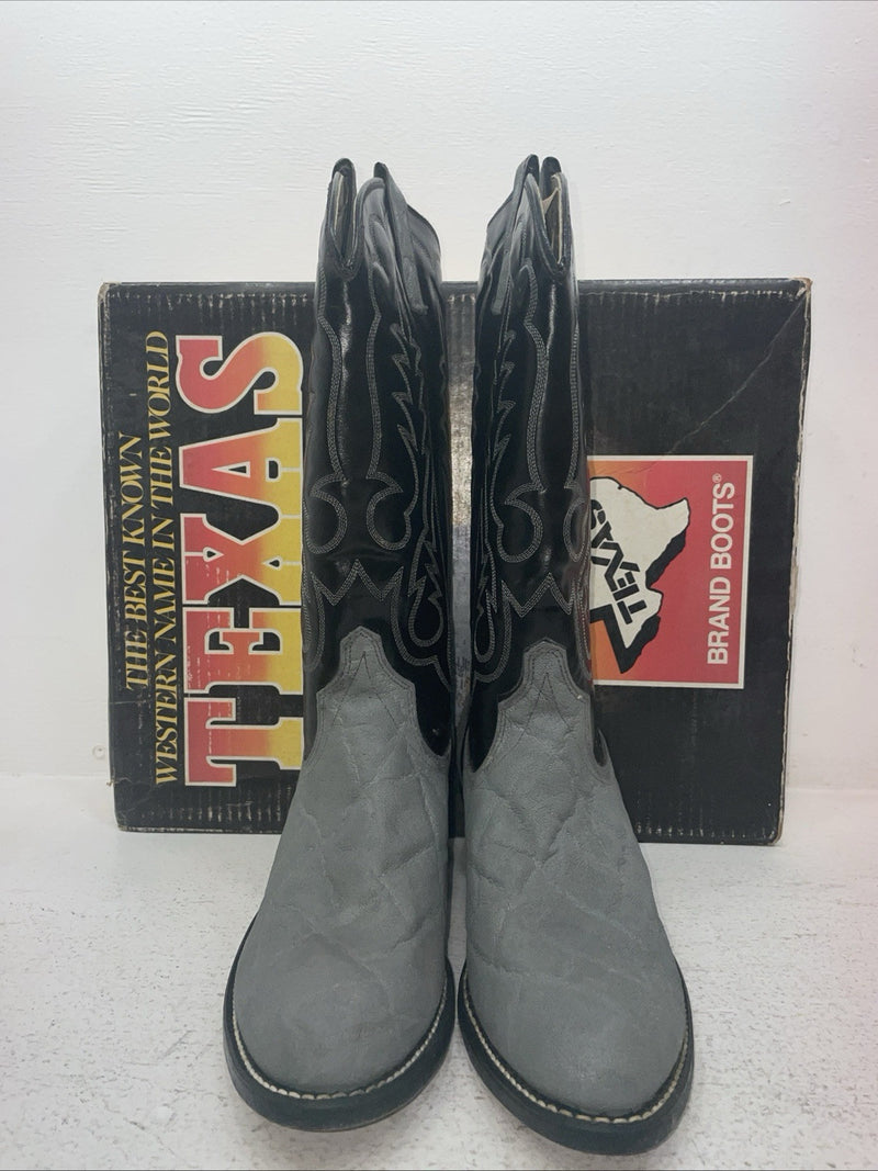 New Men’s Gray Texas Brand Cowboy Boots. 5092 8 E E. 3-145
