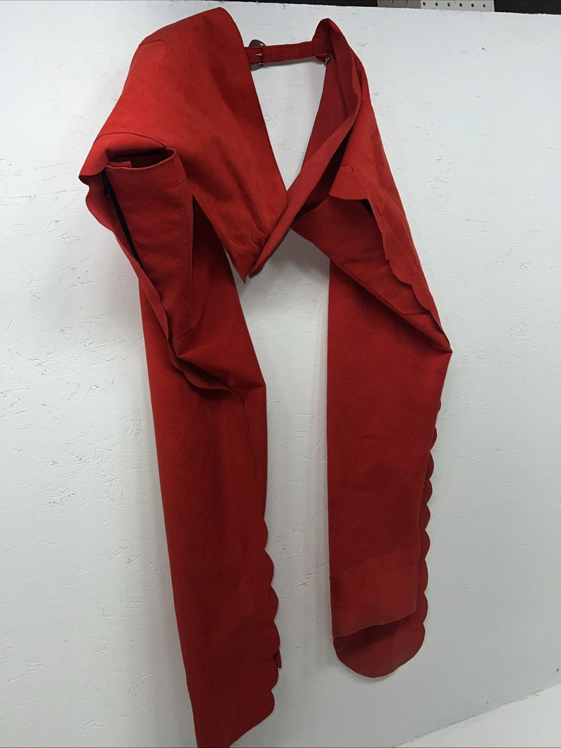 NOS Red Show Chaps Adjustable Waist 42” I-81