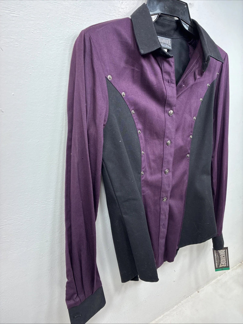 New Women’s Roughrider Purple Black Long Sleeve Button Up Small 3B-8