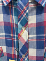 New Men’s ELY Cattleman Multicolor Plaid Short Sleeve Pearl Snap XL Short T-30