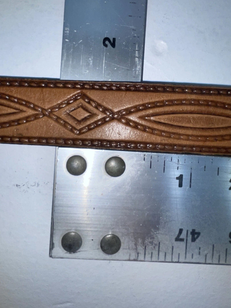 New Brown Genuine Leather Wrangler Tooled 34” Belt #5080/17 Z-39