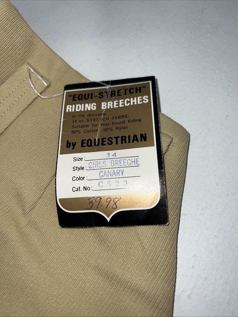 New Women’s Tan Equestrian Equi-stretch English Riding Breeches. 14 D-60