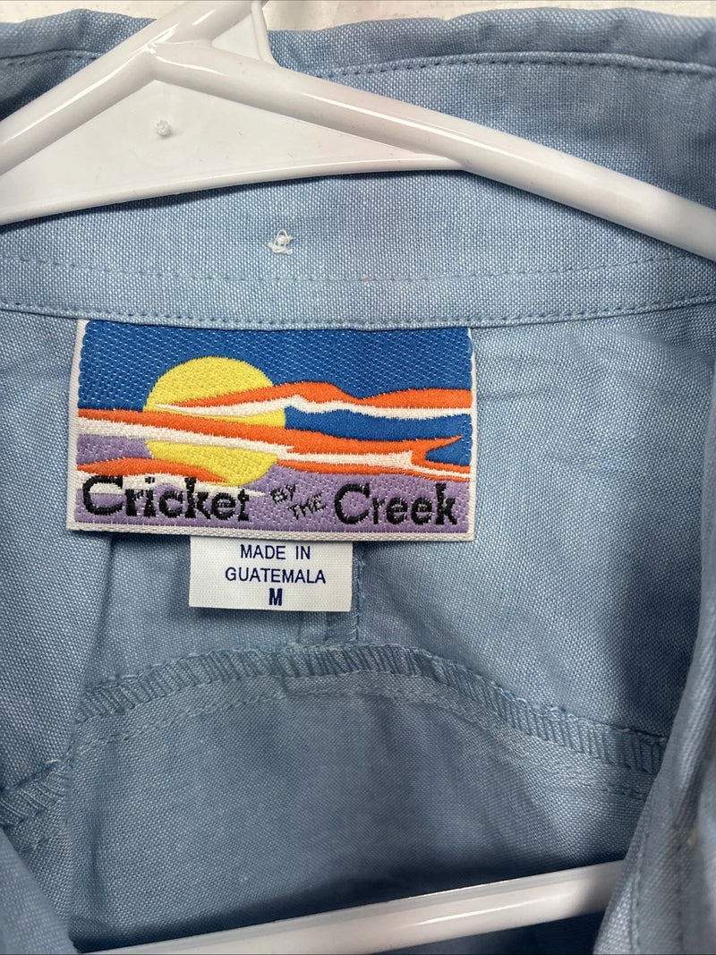 New Women’s Crickets Creek Blue Long Sleeve Button Up Medium MM-91