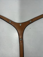 New Leather Circle Y Breast Collar With Bronze Metal Plate. 4264-1009 S-45