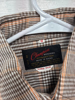 New Kids Champion Western Brown Design Long Sleeve Pearl Snap Size 16 CC-92