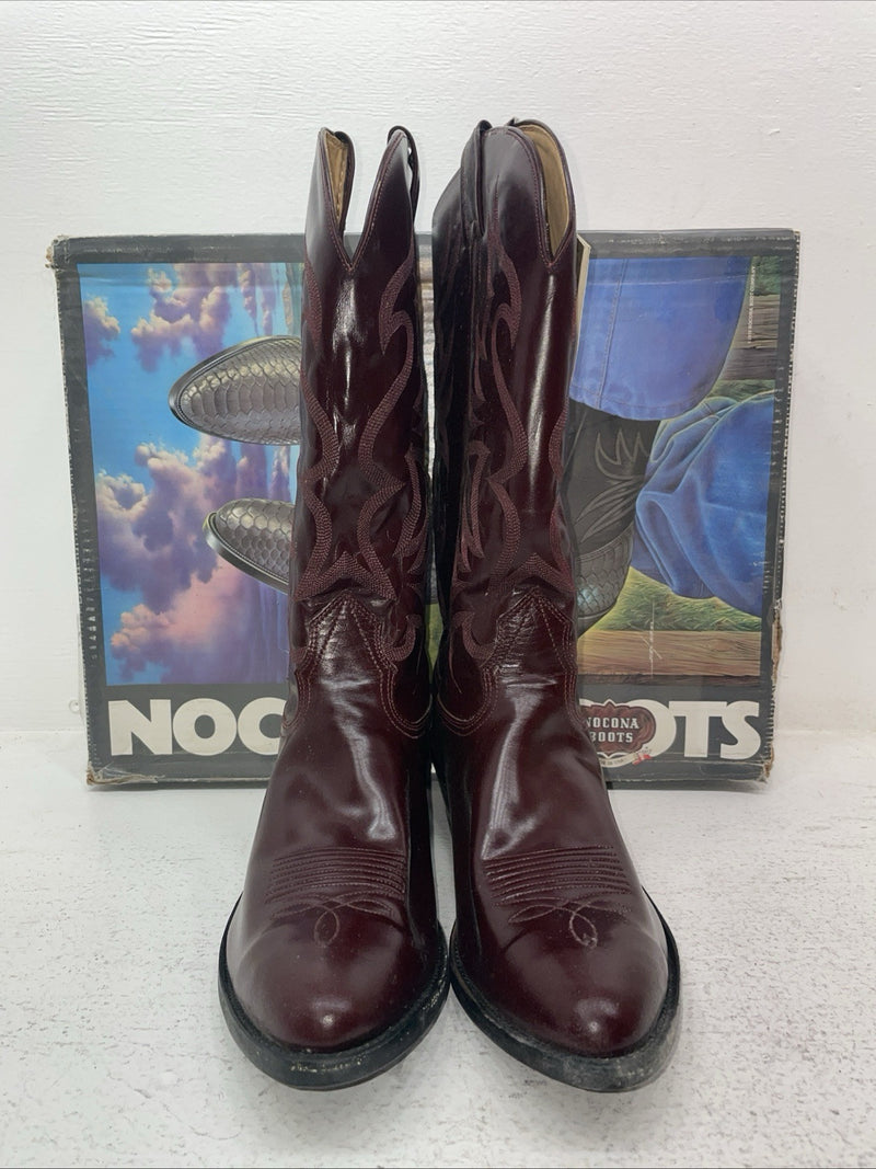 New Men’s Burgundy Nocona Cowboy Boots. 7011 9.5 9 1/2 E. 4-44