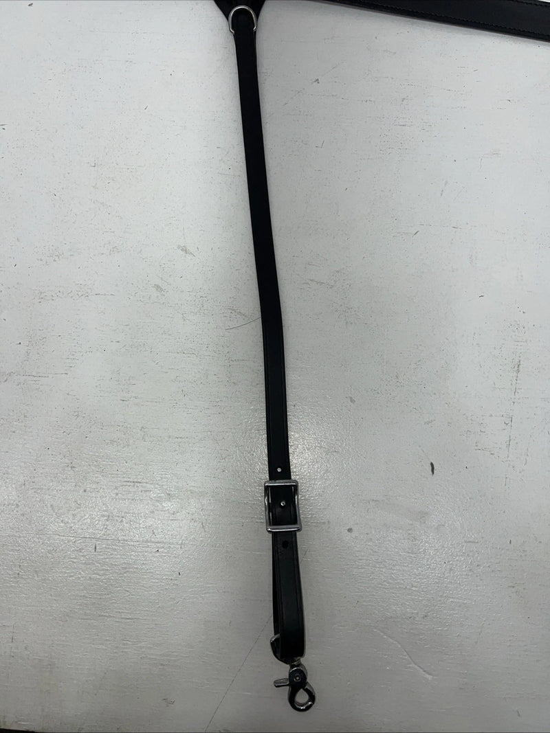 New Tough 1 Black Genuine Leather Double Stitched Breastcollar #41-3450 Y-24
