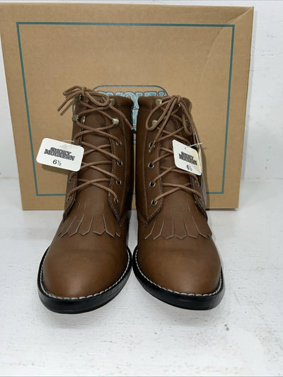 New Women’s Brown Lace Up Smoky Mountain Cowboy Boots. 6040 L 6.5 6 1/2. 19-140