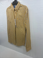 New Boys Wrangler yellow Flannel Long Sleeve Button Up 2XL F-95
