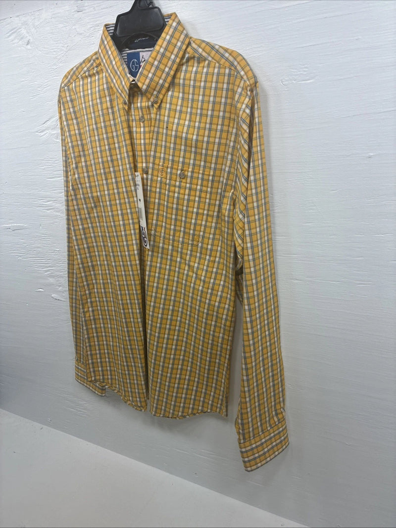 New Boys Wrangler yellow Flannel Long Sleeve Button Up 2XL F-95