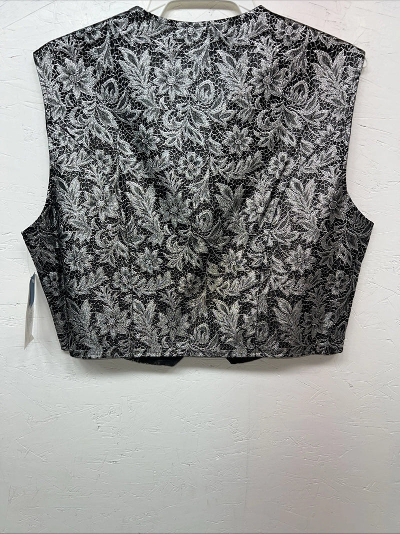 New Women’s 1849 Authentic Ranchwear Silver Western Show Vest XXL L-601