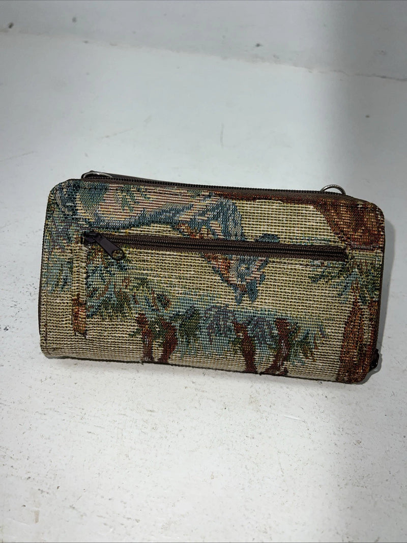New Congress Leather Fabric Tooled Wallet #100555 P-501