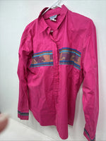 New Women’s Pink Design Long Sleeve Button Up XL TT-3
