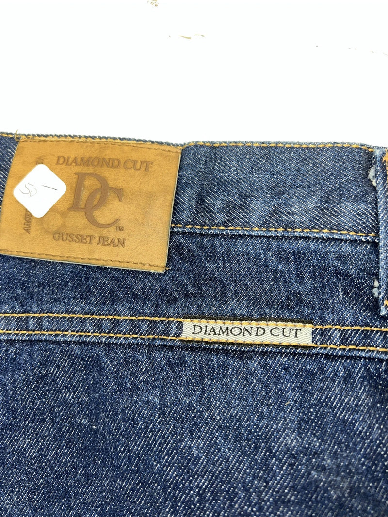 New Women Diamond Cut No Back Pockets Gusset Denim Jeans. 17/18x36 J-14