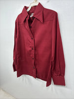 New Kids Fenton Dark Red Long Sleeve Button Up Size 8 YY-118