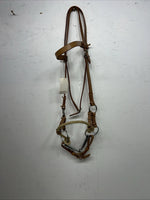 New Star Rider Leather Headstall Rope Nose Band W Bit #6501 U-32