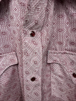 New Women’s Tem Tex Pink Deigned Long Sleeve Pearl Snap 14.5 II-5