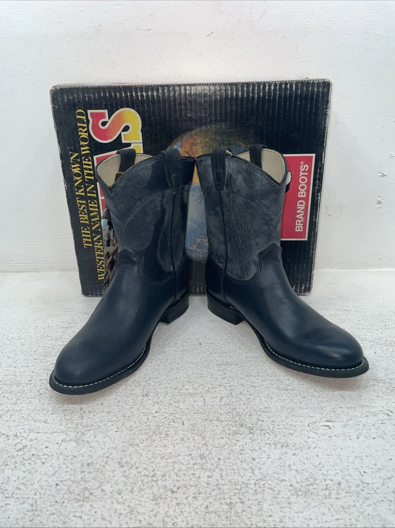 New Youth Navy Texas Brand Cowboy Boots. 3207 3 D. 22-12