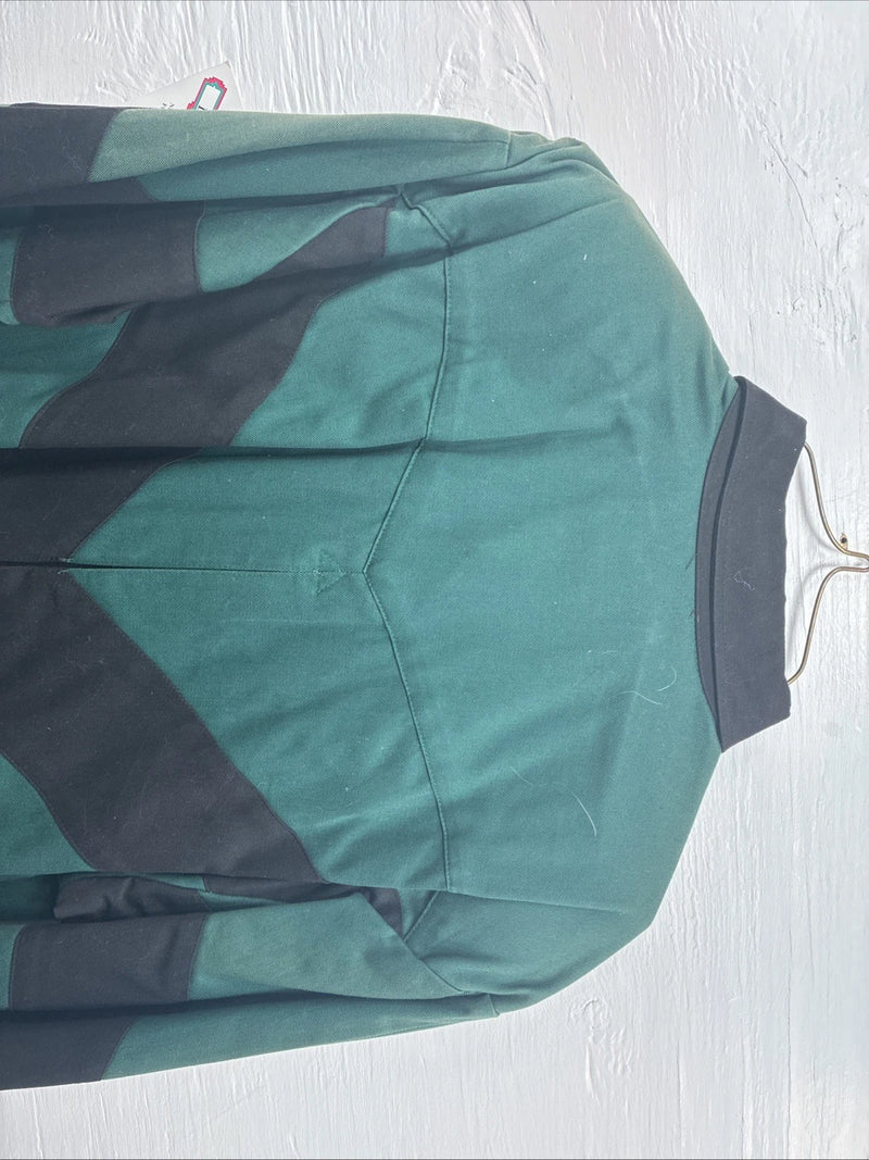 New Teens Longhorn Green Black Death Long Sleeve Button Up Large V-83